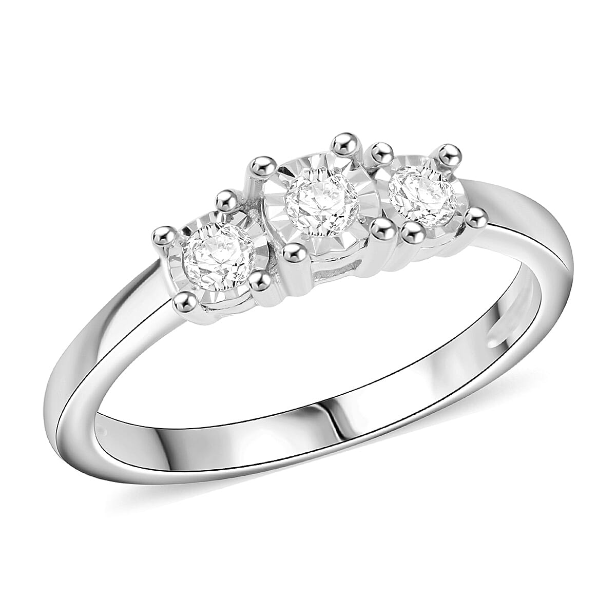 White Diamond 0.25 ctw Ring in Sterling Silver (Size 5.0)