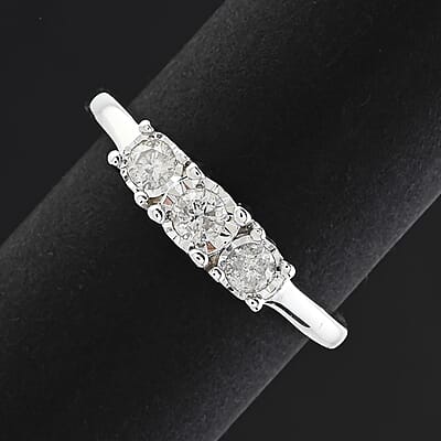 White Diamond 0.25 ctw Ring in Sterling Silver (Size 5.0)