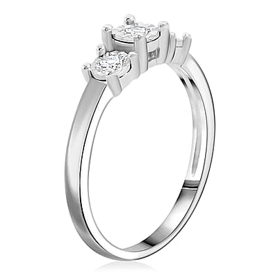 White Diamond 0.25 ctw Ring in Sterling Silver (Size 5.0)