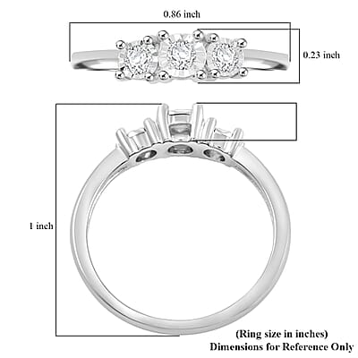 White Diamond 0.25 ctw Ring in Sterling Silver (Size 5.0)