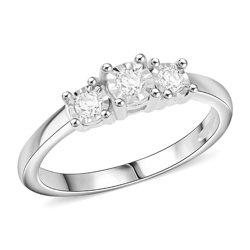 White Diamond 0.25 ctw Ring in Sterling Silver (Size 6.0)