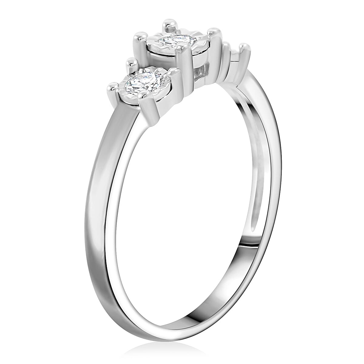 White Diamond 0.25 ctw Ring in Sterling Silver (Size 7.0) image number 3