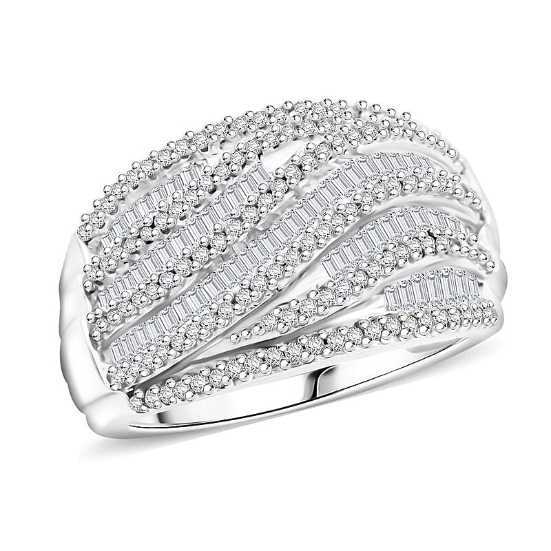 White Diamond Ring in Sterling Silver 1.00 ctw (Size 10.0)