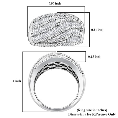 White Diamond Ring in Sterling Silver 1.00 ctw (Size 10.0)