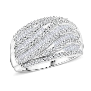 White Diamond 1.00 ctw Ring in Sterling Silver (Size 5.0)