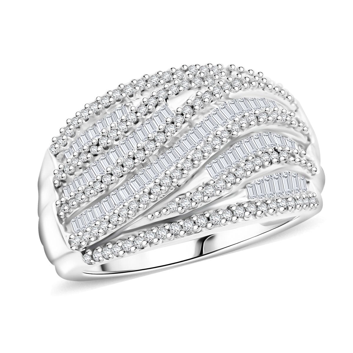 White Diamond 1.00 ctw Ring in Sterling Silver (Size 9.0) image number 0