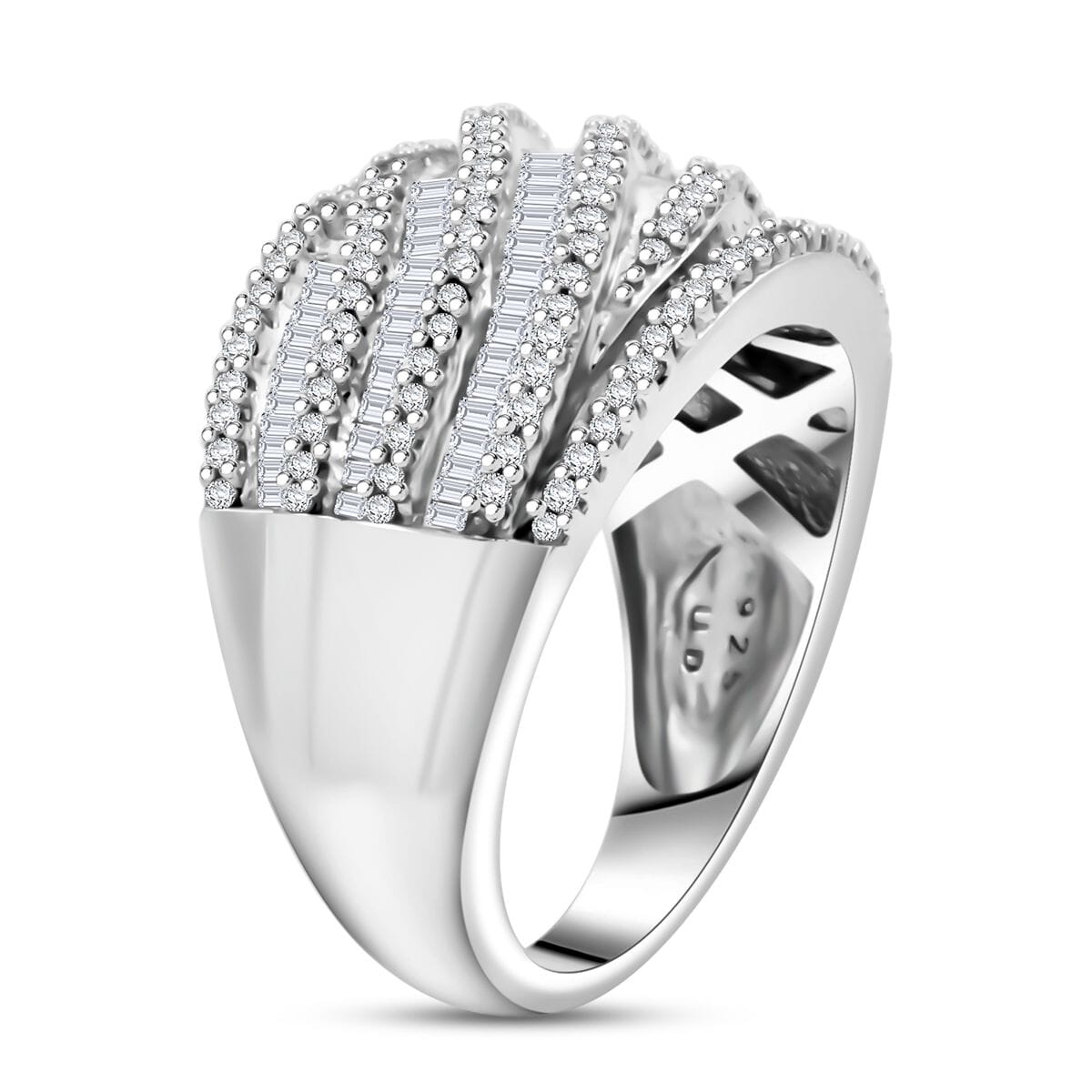 White Diamond 1.00 ctw Ring in Sterling Silver (Size 9.0) image number 3
