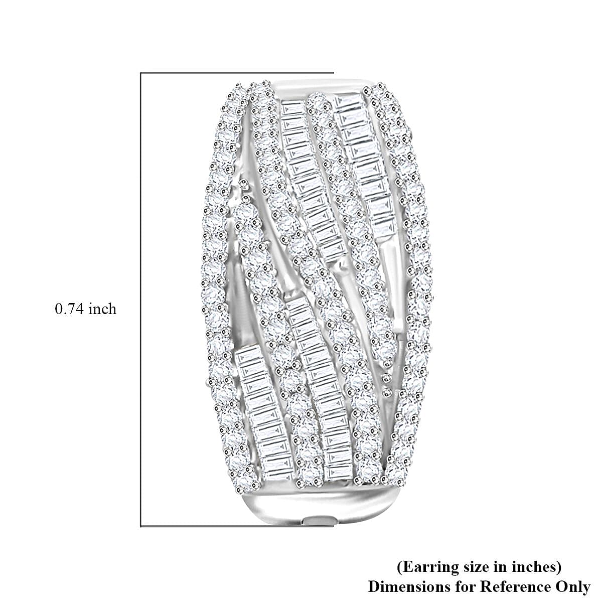 White Diamond 1.00 ctw Hoop Earrings in Sterling Silver