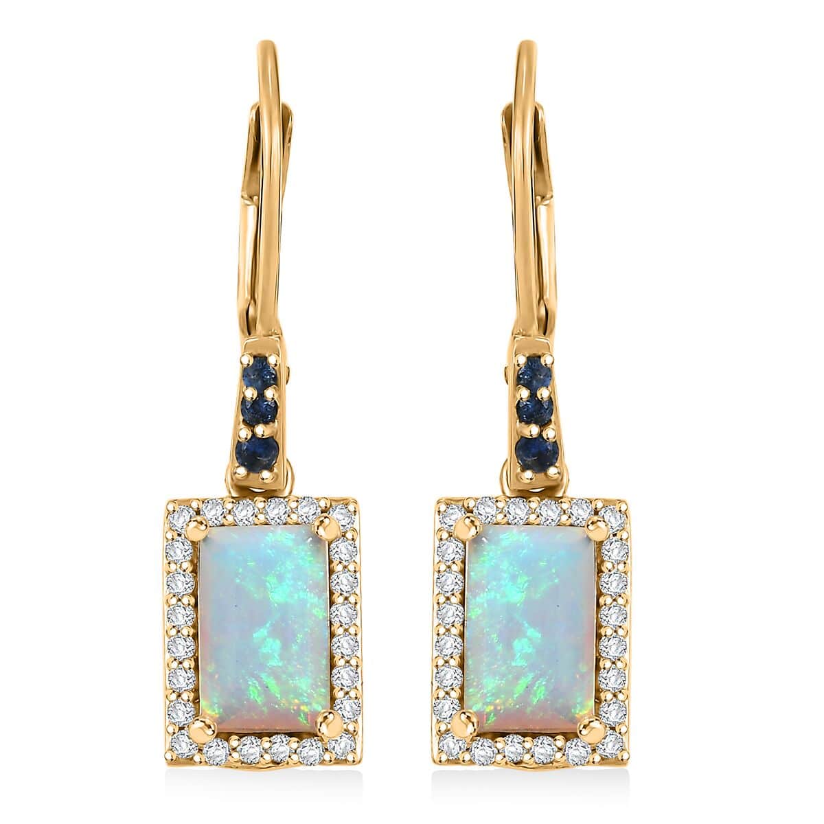 Premium Ethiopian Welo Opal and Multi Gemstone 2.25 ctw Ethereal Radiance Earrings in 18K Vermeil Yellow Gold Over Sterling Silver image number 0