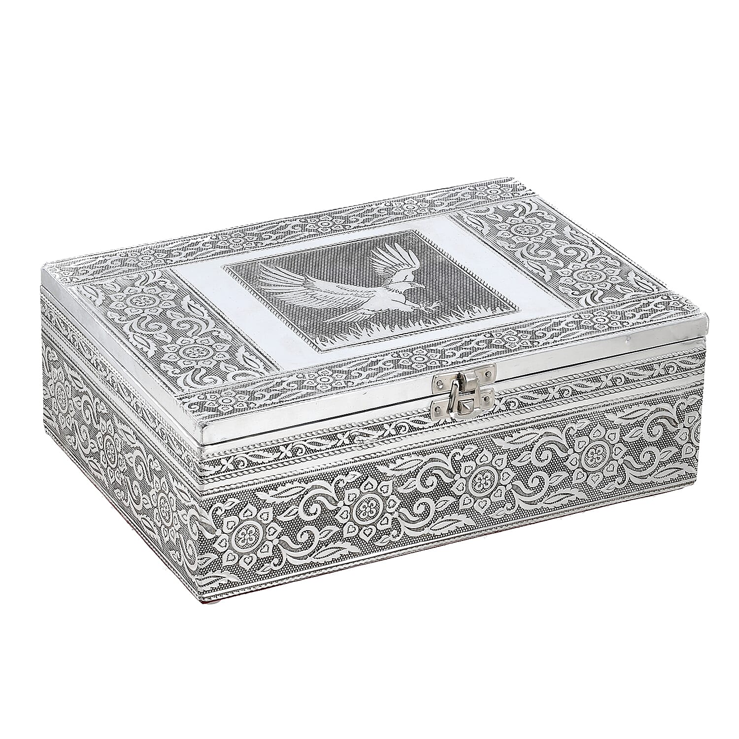 Eagle Embossed Aluminium Oxidized Set of 4 Nesting Storage Box