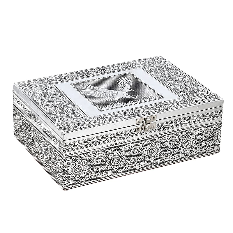 Eagle Embossed Aluminium Oxidized Set of 4 Nesting Storage Box