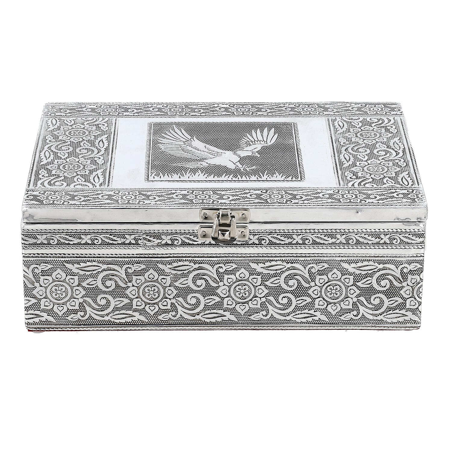 Eagle Embossed Aluminium Oxidized Set of 4 Nesting Storage Box