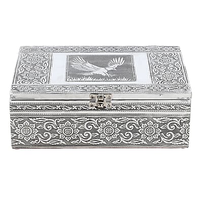 Eagle Embossed Aluminium Oxidized Set of 4 Nesting Storage Box