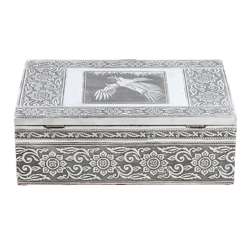 Eagle Embossed Aluminium Oxidized Set of 4 Nesting Storage Box