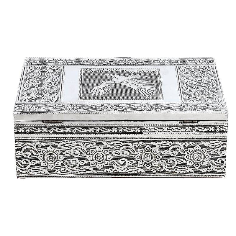 Eagle Embossed Aluminium Oxidized Set of 4 Nesting Storage Box