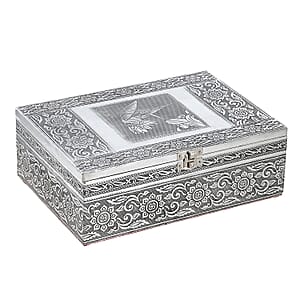 Woodpecker Embossed Aluminium Oxidized Set of 4 Nesting Storage Box