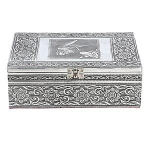 Woodpecker Embossed Aluminium Oxidized Set of 4 Nesting Storage Box