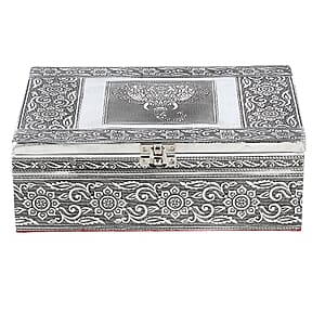 Elephant Embossed Aluminium Oxidized Set of 4 Nesting Storage Box
