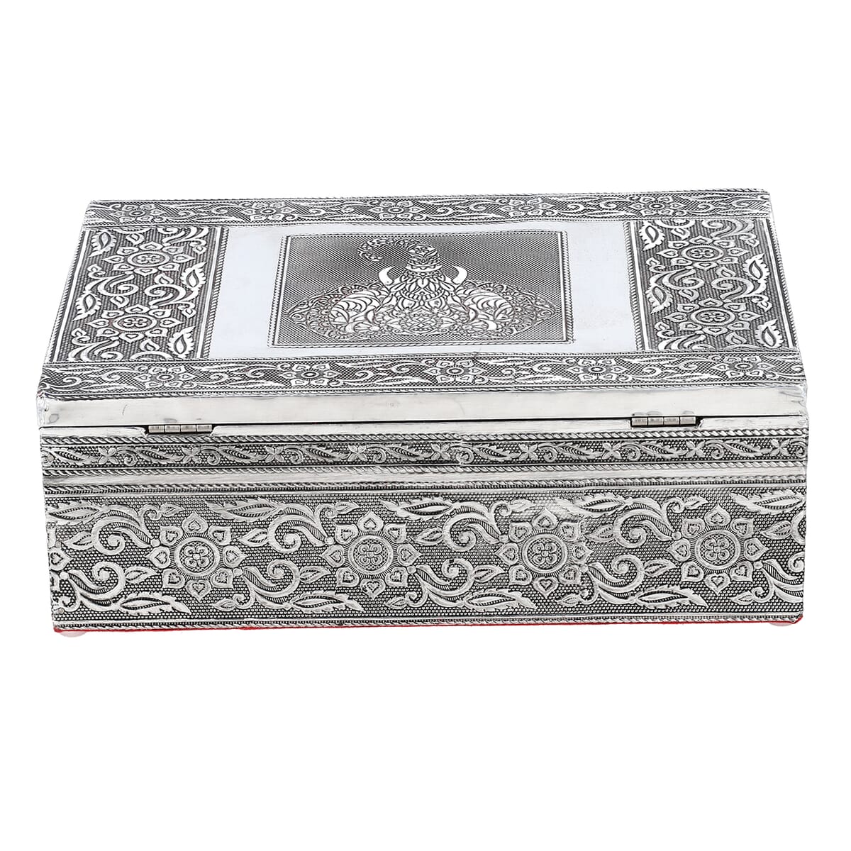 Elephant Embossed Aluminium Oxidized Set of 4 Nesting Storage Box image number 4