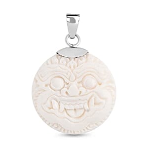 Carved Bone Pendant in Sterling Silver