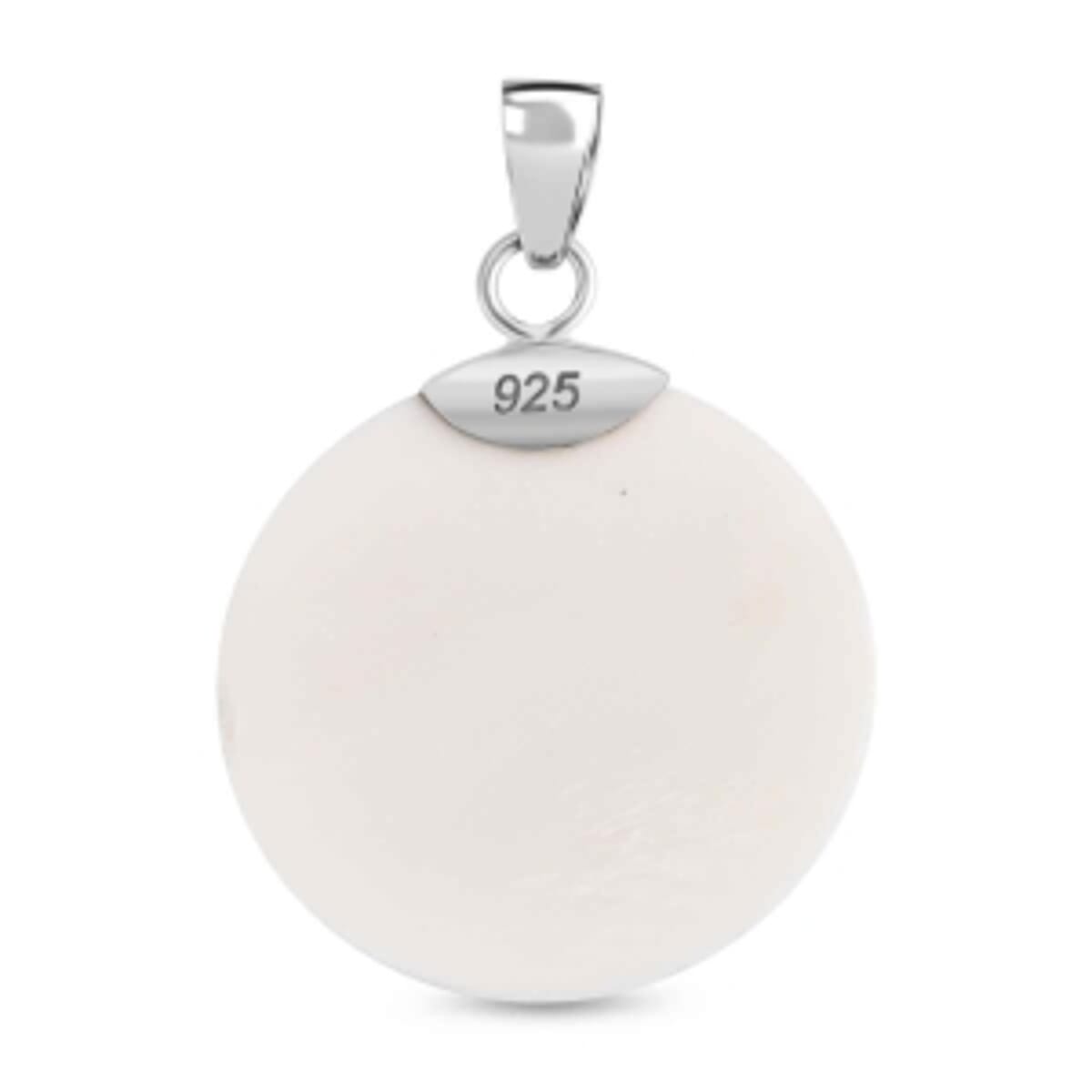 Carved Bone Pendant in Sterling Silver image number 4