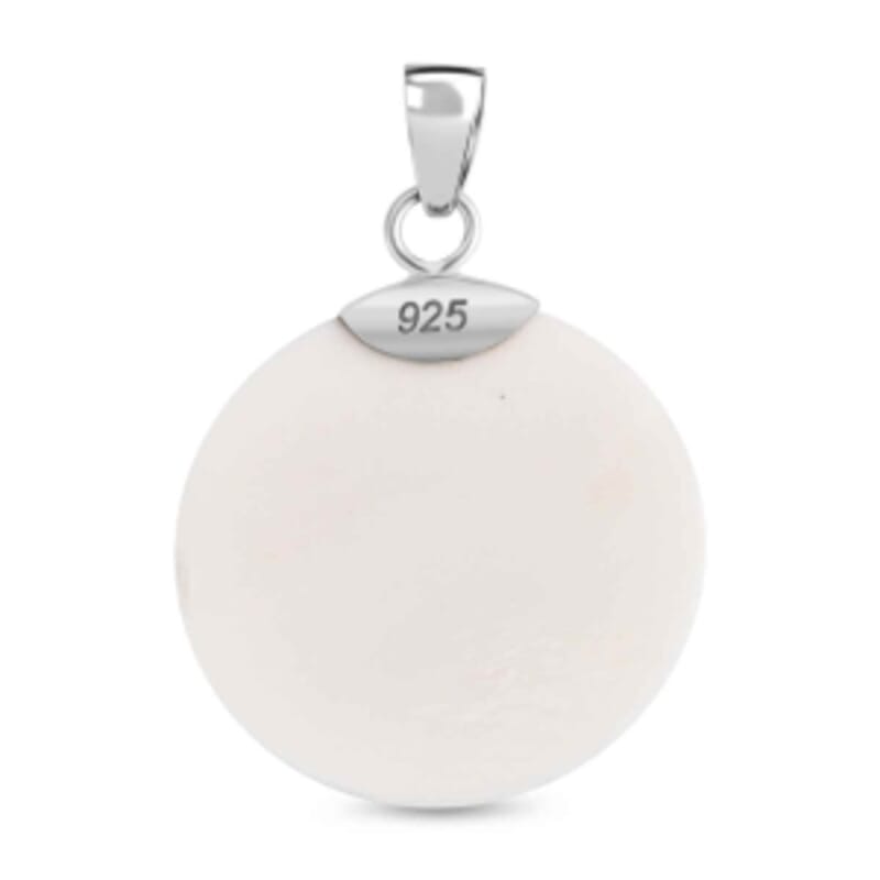 Carved Bone Pendant in Sterling Silver