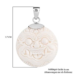 Carved Bone Pendant in Sterling Silver