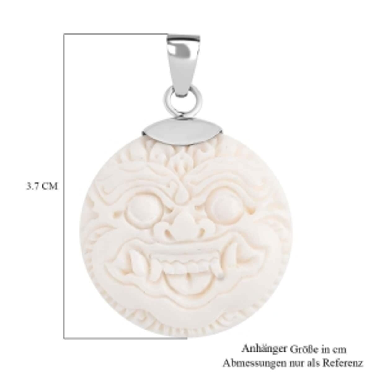 Carved Bone Pendant in Sterling Silver image number 5
