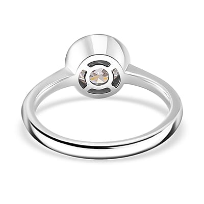 Moissanite 1.20 ctw Solitaire Ring in Rhodium Over Sterling Silver (Size 10.0)