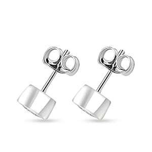 Moissanite 0.85 ctw Solitaire Stud Earrings in Rhodium Over Sterling Silver