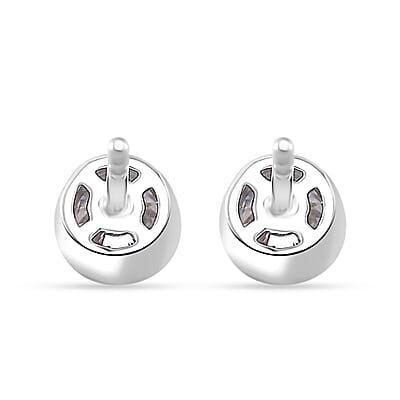 Moissanite 0.85 ctw Solitaire Stud Earrings in Rhodium Over Sterling Silver
