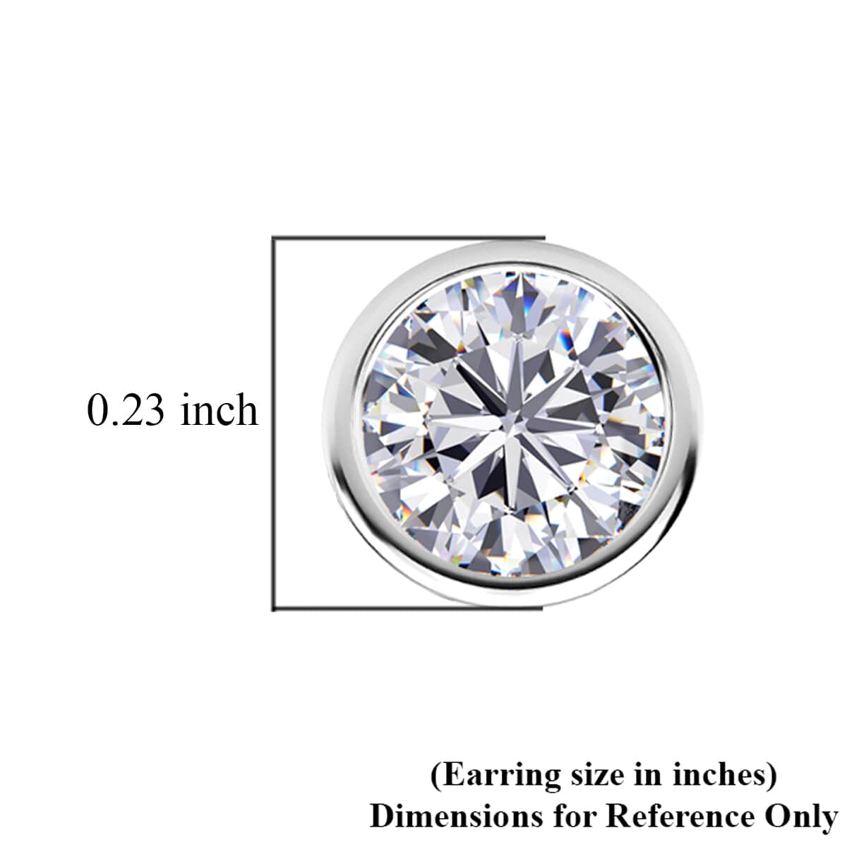 Moissanite 0.85 ctw Solitaire Stud Earrings in Rhodium Over Sterling Silver image number 5