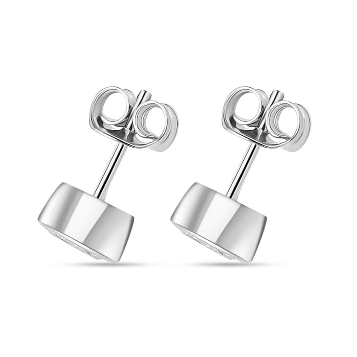 Buy Moissanite 0.90 ctw Solitaire Stud Earrings in Rhodium Buy Moissanite 0.90 ctw Solitaire Stud Earrings in Rhodium