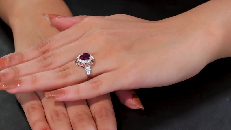 Doorbuster Premium Radiant Ember Garnet and Multi Gemstone 3.40 ctw Ring in Rhodium Over Sterling Silver (Size 10.0)