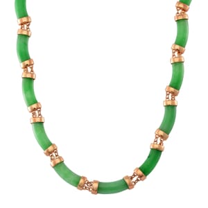 Karis Green Jade (D) 200.00 ctw Necklace in Rosetone 18 Inches
