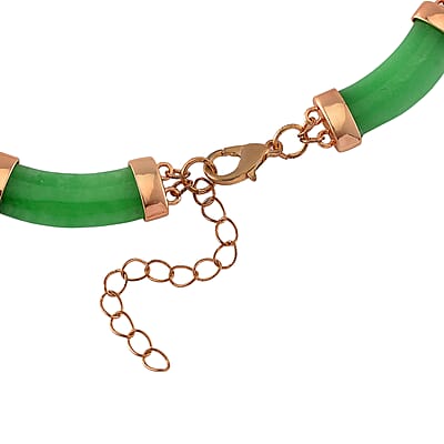 Karis Green Jade (D) 200.00 ctw Necklace in Rosetone 18 Inches