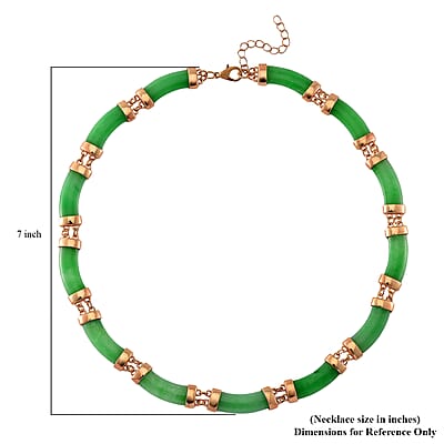 Karis Green Jade (D) 200.00 ctw Necklace in Rosetone 18 Inches