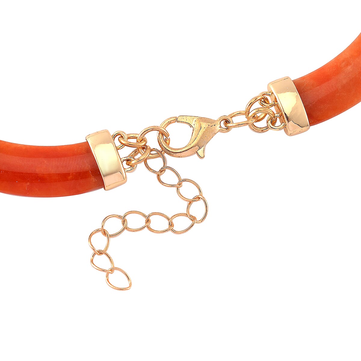 Karis Red Jade (D) 200.00 ctw Necklace in Rosetone 18 Inches image number 4