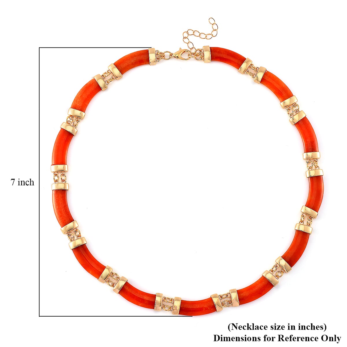 Karis Red Jade (D) 200.00 ctw Necklace in Rosetone 18 Inches image number 5