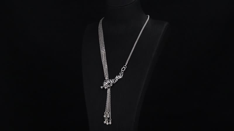 White Austrian Crystal Necklace (19-21 Inches) in Silvertone