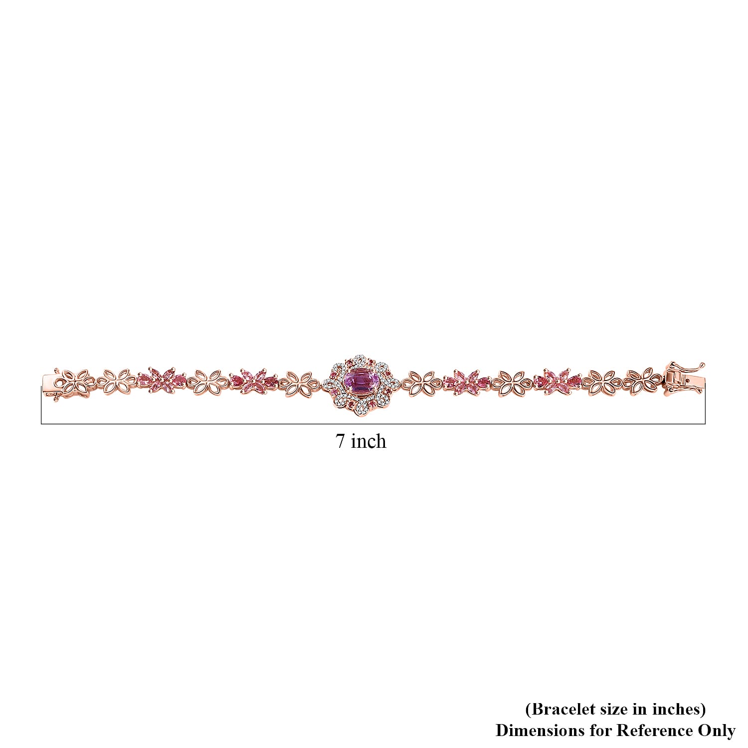 Patroke Kunzite and Multi Gemstone 5.90 ctw Enchanted Blossom Bracelet in 18K Vermeil Rose Gold Over Sterling Silver (6.50 In)