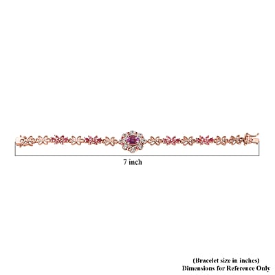 Patroke Kunzite and Multi Gemstone 5.90 ctw Enchanted Blossom Bracelet in 18K Vermeil Rose Gold Over Sterling Silver (6.50 In)