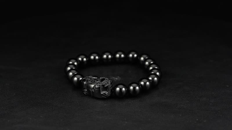 Black Obsidian Beaded Stretch Bracelet (6.5-7 In) 150.00 ctw