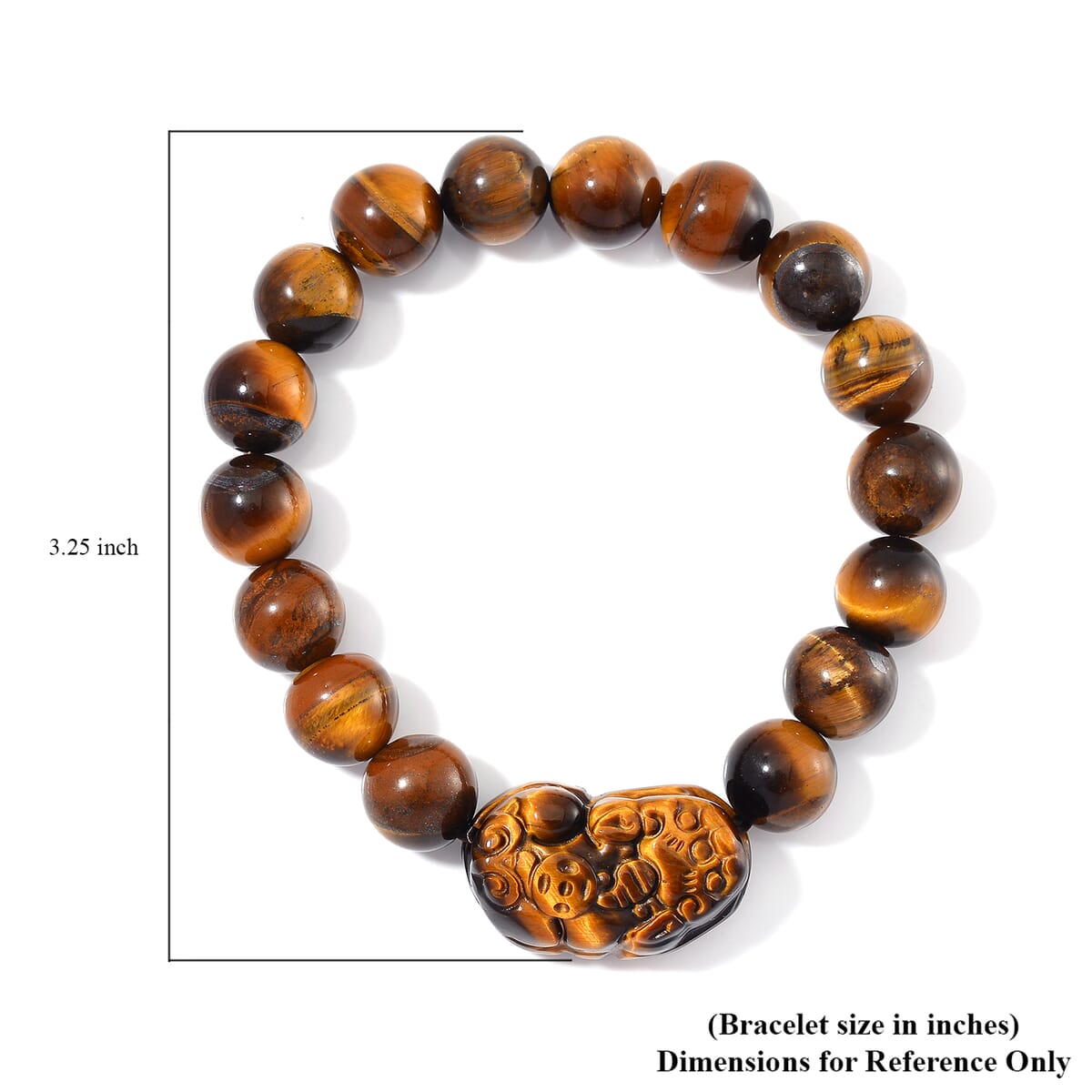 Yellow Tigers Eye 150.00 ctw Beaded Stretch Bracelet (6.5-7 In) image number 4