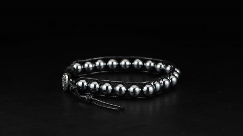 Terahertz 10mm Beaded 70.00 ctw Bracelet in Leather Code (8-10 Inches)