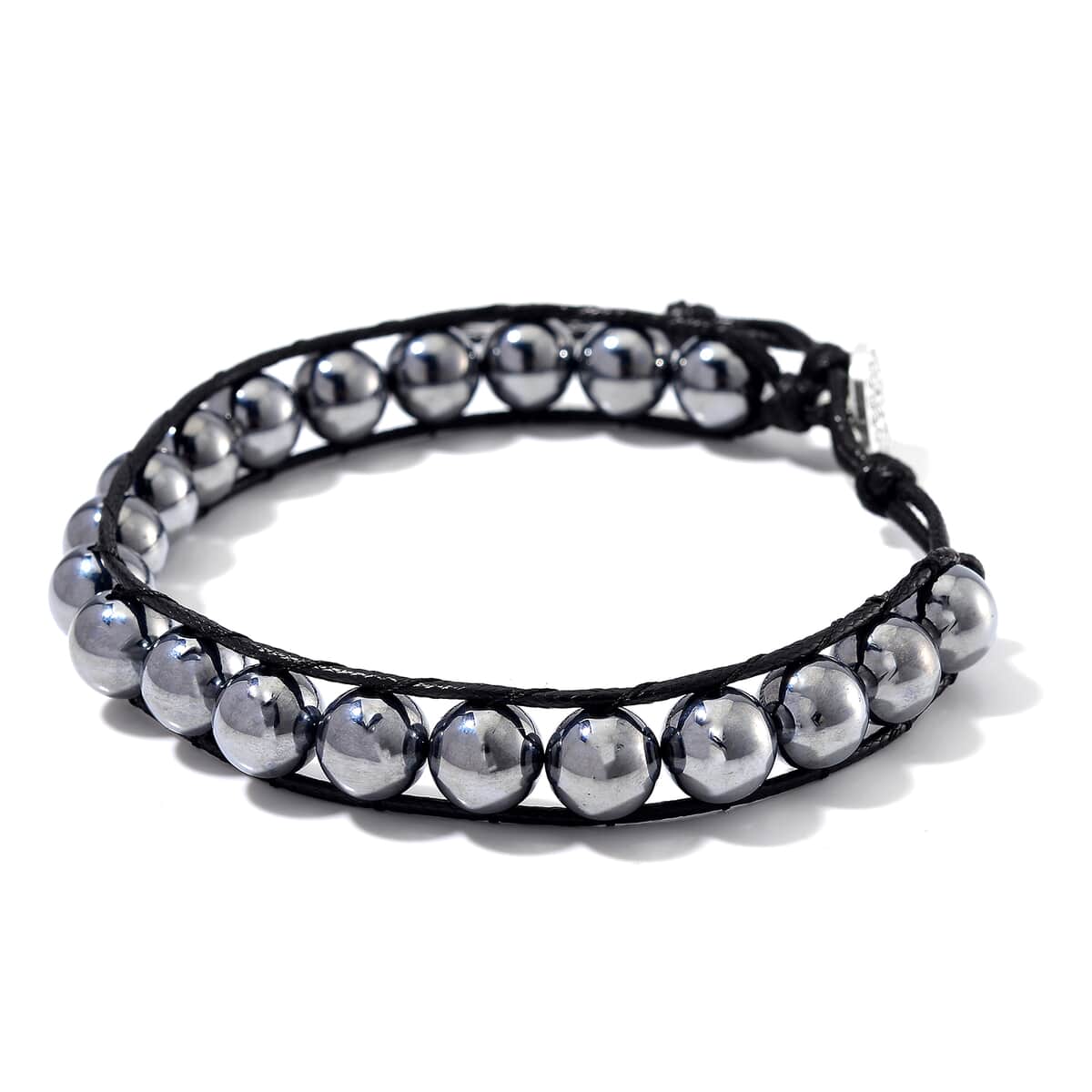 Terahertz 10mm Beaded 70.00 ctw Bracelet in Leather Code (8-10 Inches)  image number 2