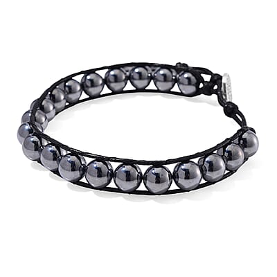 Terahertz 10mm Beaded 70.00 ctw Bracelet in Leather Code (8-10 Inches) 