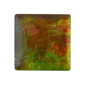 Plain Cut AAAA Canadian Ammolite (Sqr 7 mm) 1.30 ctw