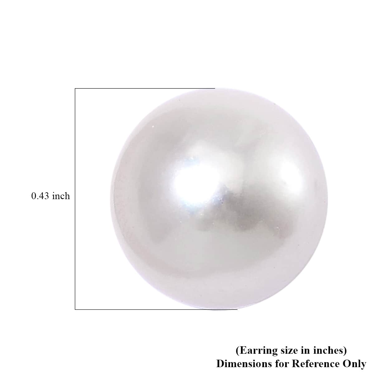 White Edison Pearl Stud Earrings in Rhodium Over Sterling Silver image number 4