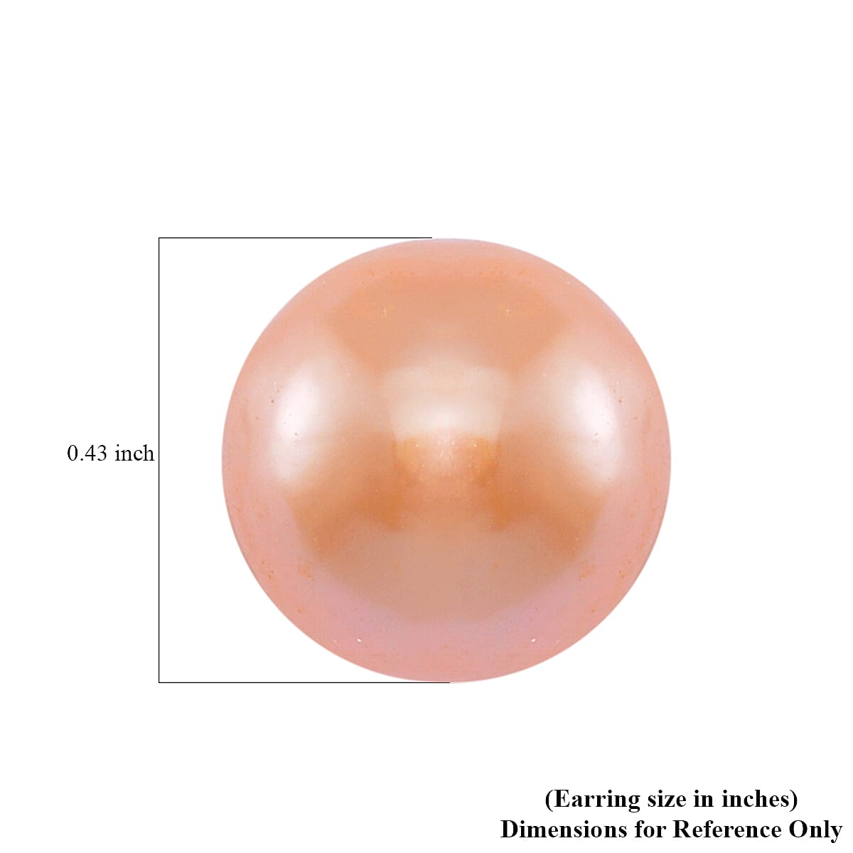 Peach Edison Pearl Stud Earrings in 14K Rose Gold Over Sterling Silver